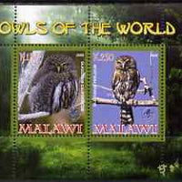 Malawi 2008 Owls of the World perf sheetlet #3 containing 2 values with Scout Logo unmounted mint