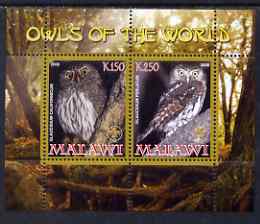 Malawi 2008 Owls of the World perf sheetlet #4 containing 2 values with Scout Logo unmounted mint