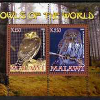Malawi 2008 Owls of the World perf sheetlet #8 containing 2 values with Scout Logo unmounted mint