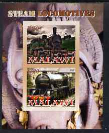 Malawi 2008 Steam Railways imperf sheetlet #2 containing 2 values unmounted mint
