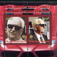 Benin 2008 Enzo Ferrari - 120th Birth Anniversary perf sheetlet #2 containing 2 values with Rotary unmounted mint