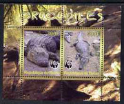 Benin 2008 WWF - Crocodiles perf sheetlet containing 2 values unmounted mint