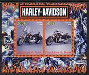 Benin 2008 Harley Davidson Motorcycles perf sheetlet containing 2 values unmounted mint