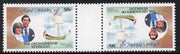St Vincent - Grenadines 1981 Royal Wedding 50c (Royal Yacht The Mary) in unmounted mint tete-beche pair from uncut booklet pane, SG 202var scarce thus