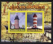Benin 2008 Lighthouses imperf sheetlet containing 2 values with Rotary unmounted mint