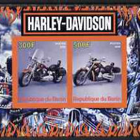 Benin 2008 Harley Davidson Motorcycles imperf sheetlet containing 2 values unmounted mint
