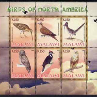 Malawi 2008 Birds of North America perf sheetlet containing 6 values unmounted mint