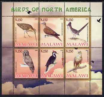 Malawi 2008 Birds of North America perf sheetlet containing 6 values unmounted mint