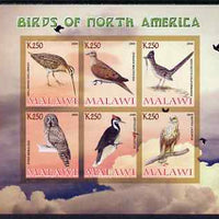 Malawi 2008 Birds of North America imperf sheetlet containing 6 values unmounted mint