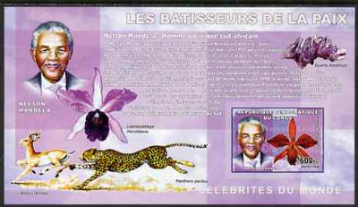 Congo 2006 Champions of Peace with Orchid, Minerals & Panther imperf s/sheet containing 1 value (Mandela) unmounted mint Yv BL389