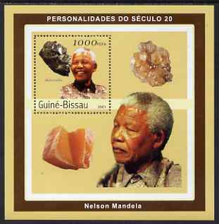 Guinea - Bissau 2001 Nelson Mandela & Minerals #3 perf s/sheet containing 1 value (Skutterudite) unmounted mint Mi 1982