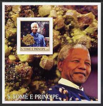 St Thomas & Prince Islands 2003 Personalities #2 imperf s/sheet containing 1 value (Mandela) unmounted mint