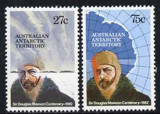 Australian Antarctic Territory 1982 Birth Centenary of Sir Douglas Mawson perf set of 2 unmounted mint, SG53-4