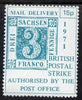 Cinderella - Great Britain 1971 15p Postal Strike label showing Saxony 3pf stamp of 1850 in blue-green, unmounted mint