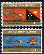 Papua New Guinea 1975 Independence perf set of 2 unmounted mint, SG 294-5