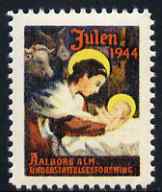 Cinderella - Denmark 1944 Christmas seal showing the Nativity unmounted mint