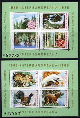 Rumania 1986 Flora & Fauna set of 2 m/sheets unmounted mint, Mi BL 223-24, SG MS 5020