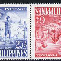 Philippines 1959 Tenth World Scout Jamboree 6c & 25c in tete-beche pair unmounted mint SG823a