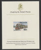 Grenada 1982 Famous Trains 60c Trans-Siberian Express imperf proof mounted on Format International proof card as SG 1213