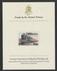 Grenada 1982 Famous Trains 90c Flying Scotsman imperf proof mounted on Format International proof card as SG 1215