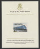 Grenada 1982 Famous Trains $3 German National Railways Clas 05 Loco imperf proof mounted on Format International proof card as SG 1217