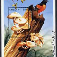 Guyana 1997 Fungi of the World perf m/sheet #1 (Pholiota mutailis) signed by Thomas C Wood the designer, SG MS 5004a