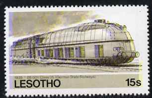Lesotho 1984 Railways of the World 15s German Class 05 Streamlined loco with superb shift of red and blue unmounted mint (as SG 606)