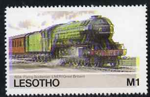 Lesotho 1984 Railways of the World 1m LNER Flying Scotsman with superb shift of red and blue unmounted mint (as SG 609)