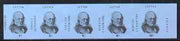 Cinderella - Great Britain 1971 Strike Post - Exporters Letter Service imperf se-tenant strip of 5 on blue paper showing Rowland Hill denominated 1s, 3s, 4s, 6s & 10s unmounted mint