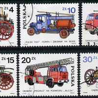 Poland 1985 Fire Engines set of 6 fine cto used, SG 2976-81