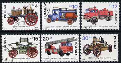 Poland 1985 Fire Engines set of 6 fine cto used, SG 2976-81