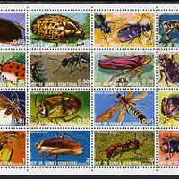 Equatorial Guinea 1978 Insects perf sheetlet containing 16 values fine cto used, Mi 1370-85