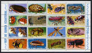 Equatorial Guinea 1978 Insects perf sheetlet containing 16 values fine cto used, Mi 1370-85