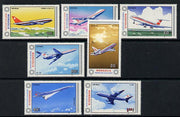 Mongolia 1984 Civil Aviation set of 7 (Concorde, etc) unmounted mint, SG 1597-1603