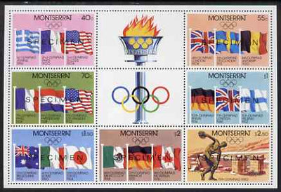 Montserrat 1980 Moscow Olympic Games perf m/sheet opt'd SPECIMEN, unmounted mint and scare thus, SG MS 475s