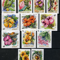 Guinea - Conakry 1974 Flowers imperf set of 12 unmounted mint, as SG 846-57 (Mi 688-99B)