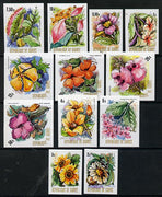 Guinea - Conakry 1974 Flowers imperf set of 12 unmounted mint, as SG 846-57 (Mi 688-99B)