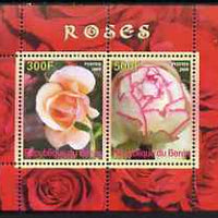 Benin 2008 Roses perf sheetlet containing 2 values, unmounted mint