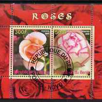 Benin 2008 Roses perf sheetlet containing 2 values, fine cto used