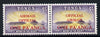 Tonga - Official 1967 1p on 5s (Mutiny on the Bounty) horiz pair, one stamp with 'Airmail over Official' SG O21a