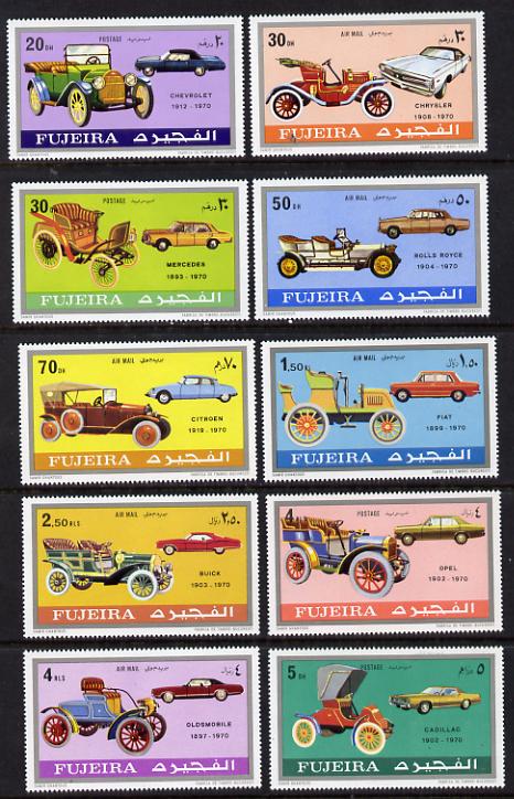 Fujeira 1970 Cars (old & new) set of 10 unmounted mint (Mi 608-17A)