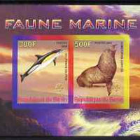 Benin 2008 Marine Fauna #2 imperf sheetlet containing 2 values each with Scout Logo, unmounted mint