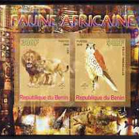 Benin 2008 African Fauna #2 imperf sheetlet containing 2 values each with Scout Logo, unmounted mint