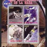 Benin 2008 NASA 50th Anniversary #1 perf sheetlet containing 4 values, unmounted mint