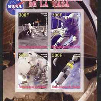 Benin 2008 NASA 50th Anniversary #1 imperf sheetlet containing 4 values, unmounted mint