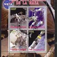 Benin 2008 NASA 50th Anniversary #1 perf sheetlet containing 4 values, fine cto used