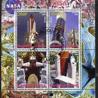 Benin 2008 NASA 50th Anniversary #4 perf sheetlet containing 4 values, fine cto used
