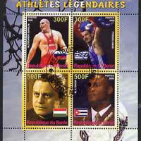 Benin 2008 Famous Olympic Athletes #1 perf sheetlet containing 4 values, fine cto used