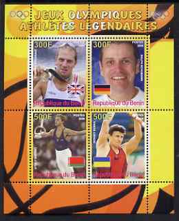 Benin 2008 Famous Olympic Athletes #2 perf sheetlet containing 4 values, unmounted mint