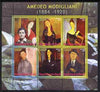 Benin 2008 Amedeo Modigliani perf sheetlet containing 6 values, unmounted mint